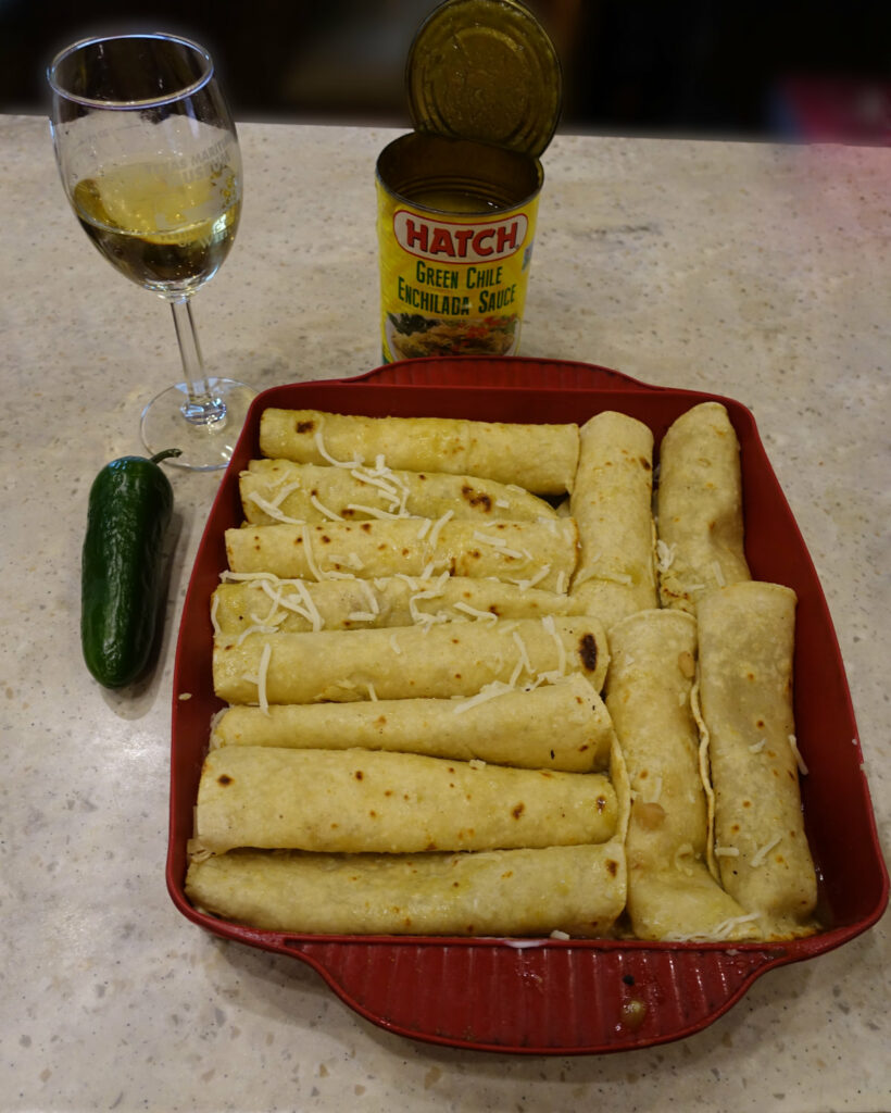 Enchiladas in the baking pan